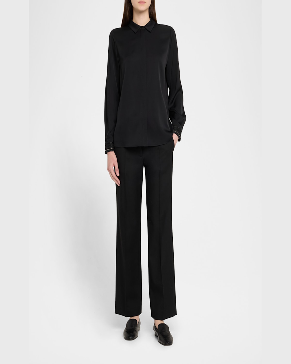 Kobi Halperin Devin Shimmer Embroidered Blouse In Black
