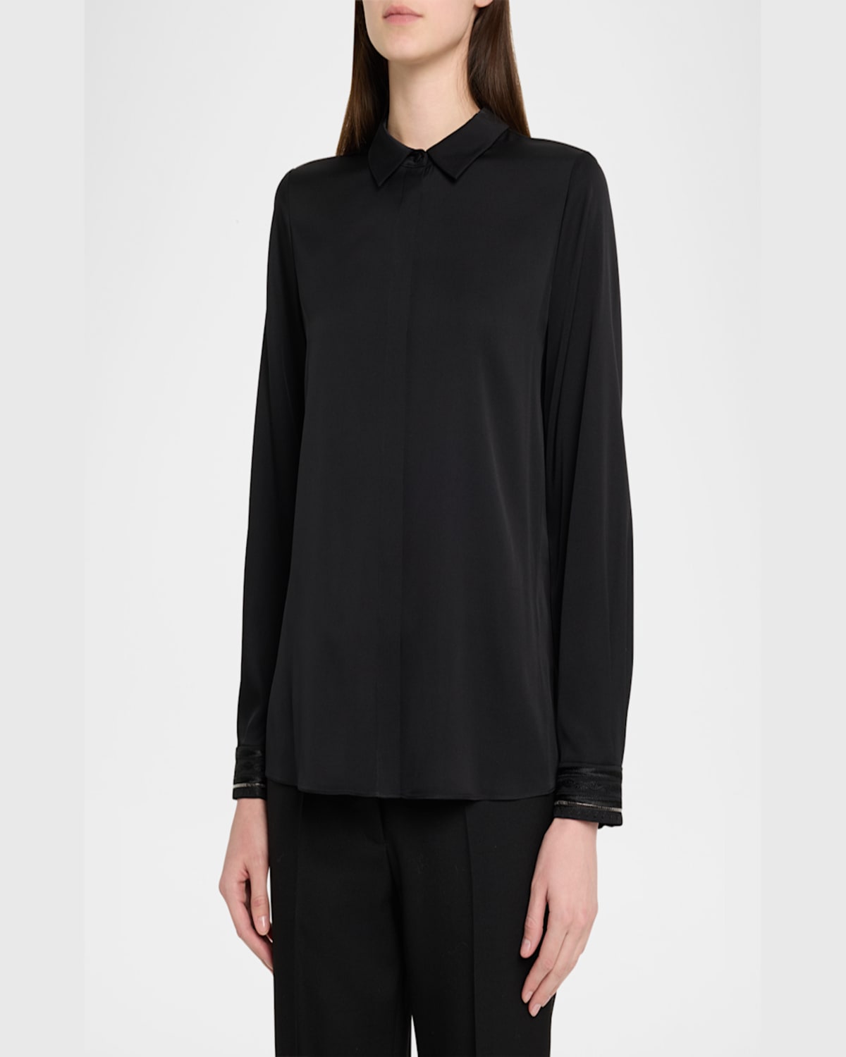 Kobi Halperin Devin Shimmer Embroidered Blouse In Black