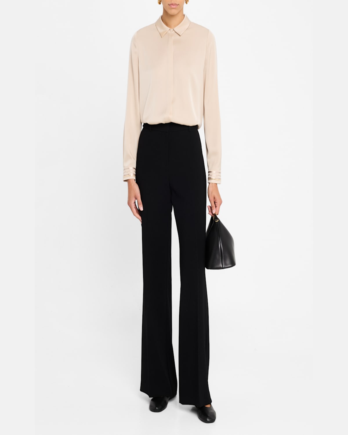 Kobi Halperin Devin Shimmer Embroidered Blouse In Black