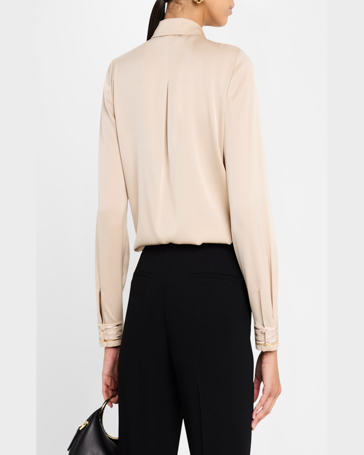 Kobi Halperin Devin Shimmer Embroidered Blouse In Black