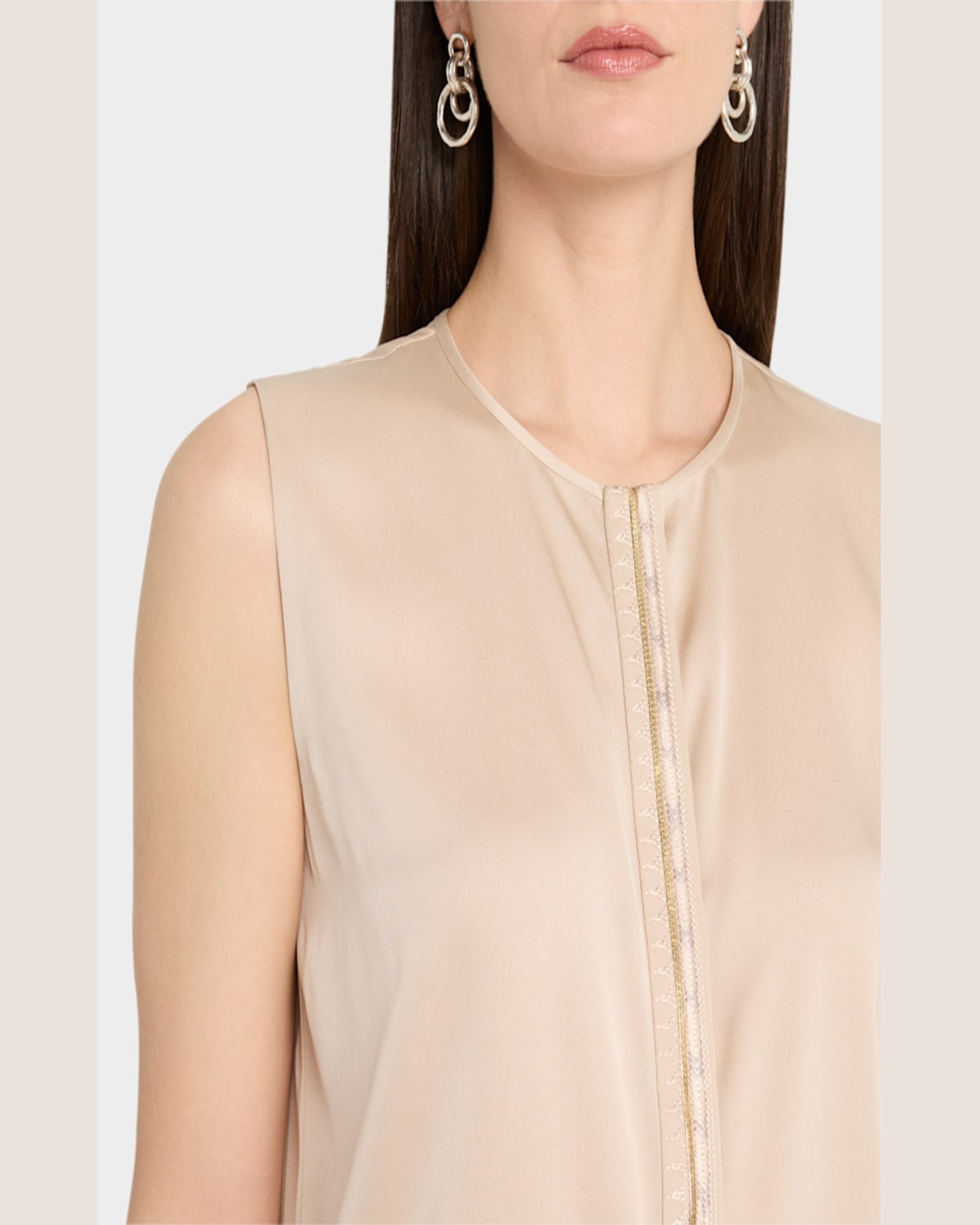 Kobi Halperin Robi Sleeveless Embroidered Blouse In Black
