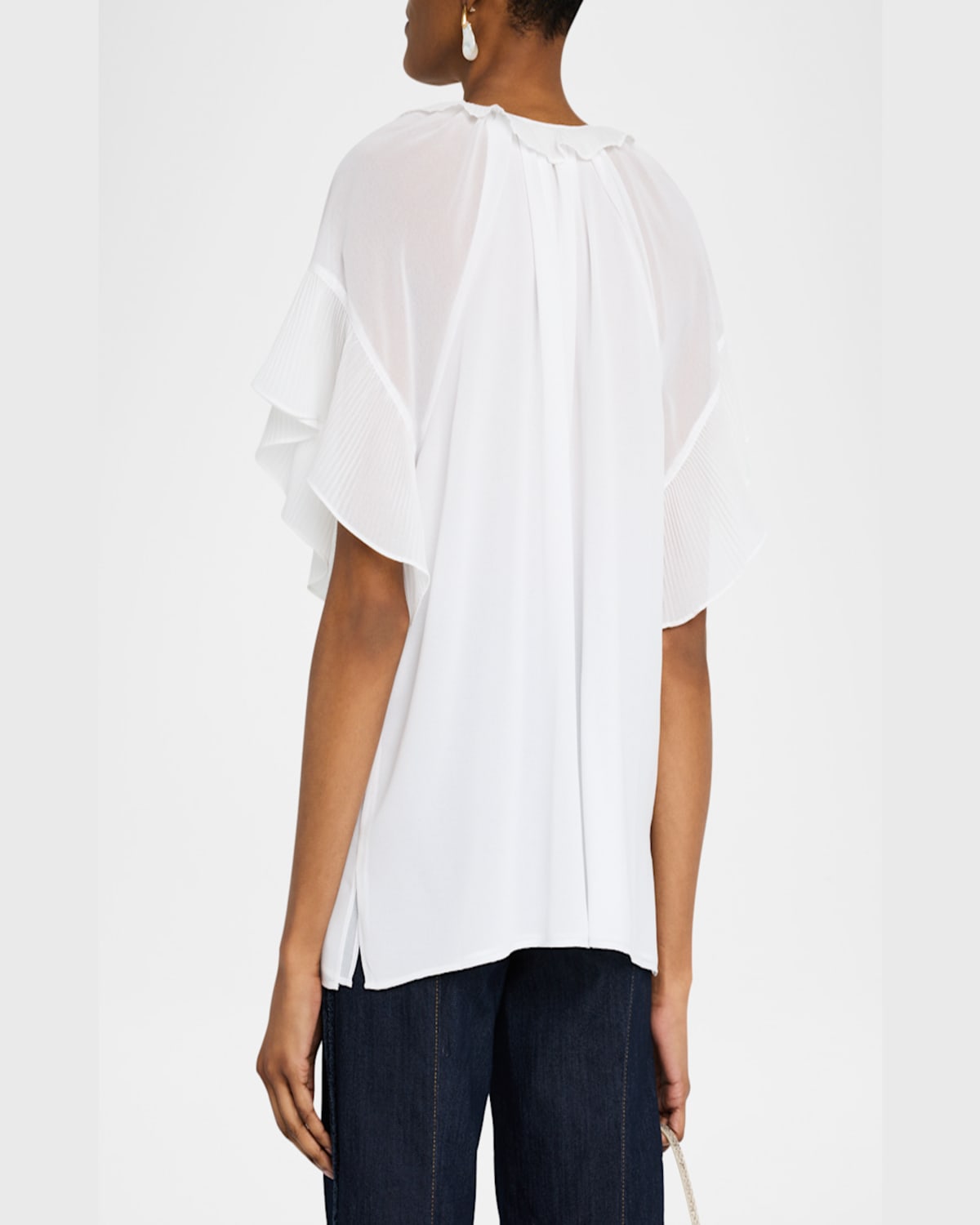 Kobi Halperin Vale Raglan-sleeve Ruffle Blouse In Black