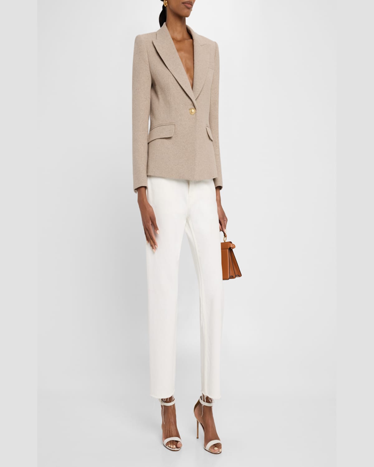 Kobi Halperin Nerys Single-button Canvas Jacket In Beige