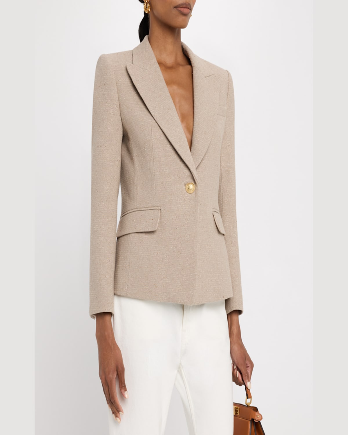 Kobi Halperin Nerys Single-button Canvas Jacket In Beige