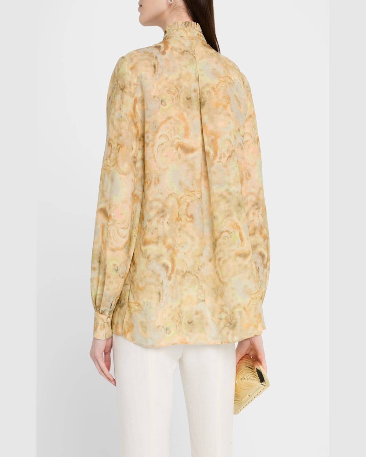Kobi Halperin Lenorie Watercolor-print Pintuck Blouse In Multi