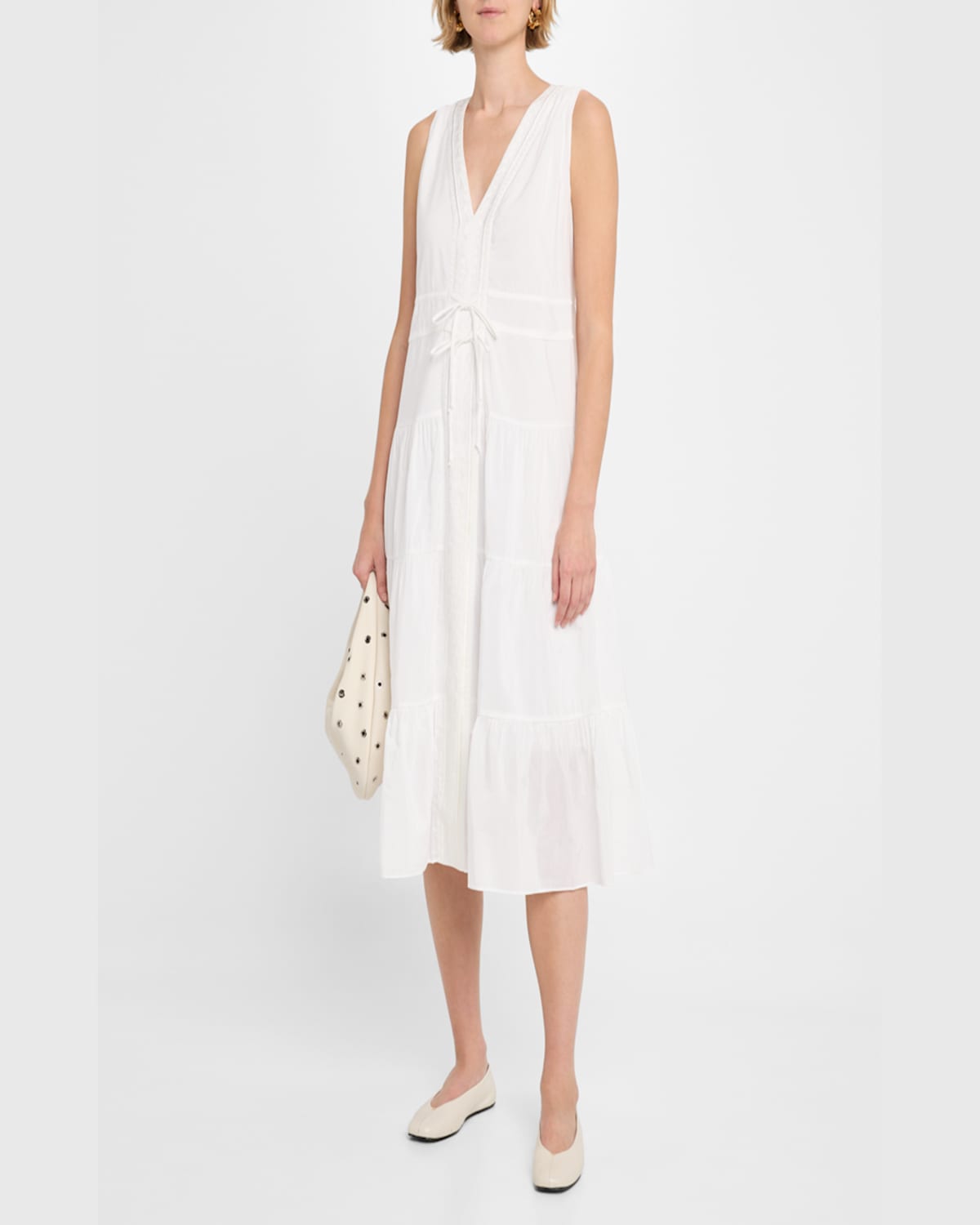 Kobi Halperin Edison Tiered Geo-embroidered Midi Dress
