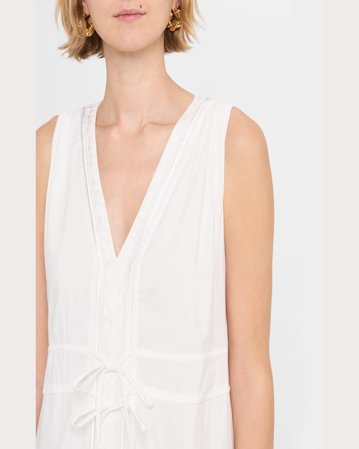 Kobi Halperin Edison Tiered Geo-embroidered Midi Dress