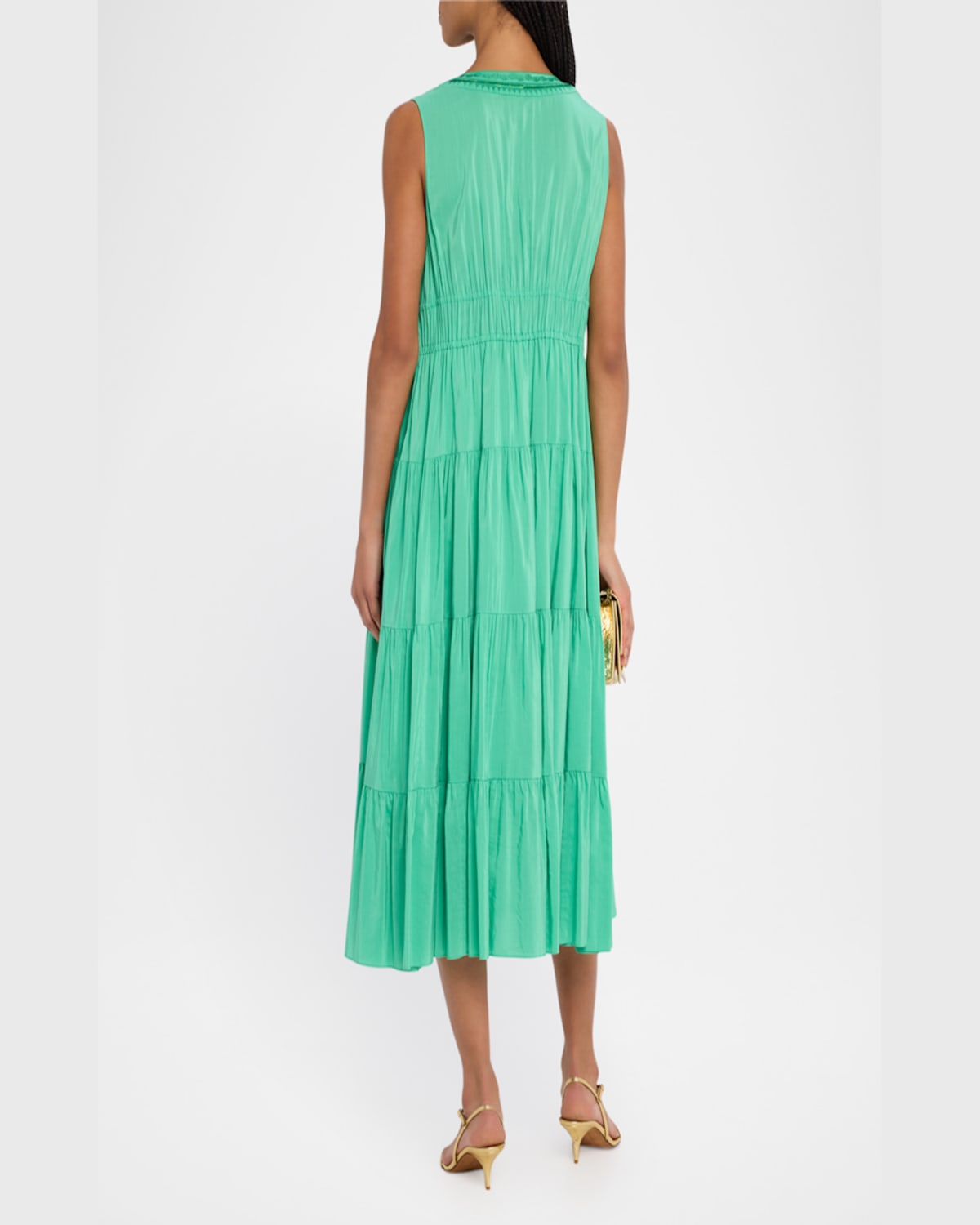 Kobi Halperin Edison Tiered Geo-embroidered Midi Dress