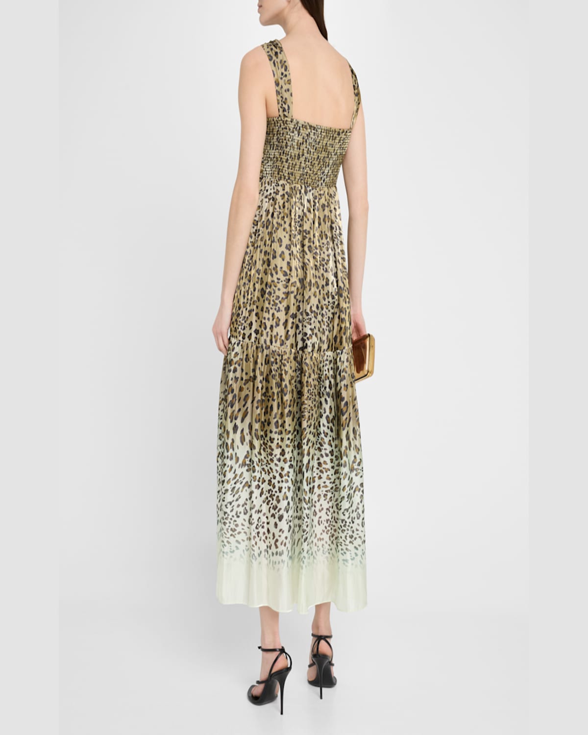 Kobi Halperin Meira Tiered Leopard-print Midi Dress In Multi