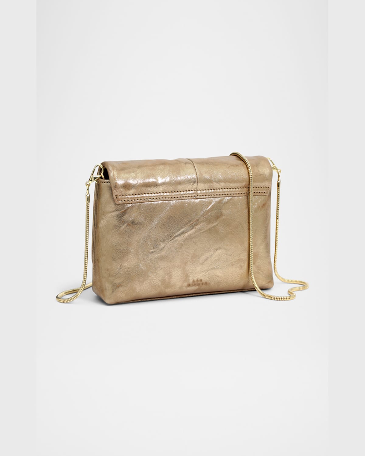 Shop Alexis Bittar Molton Ruched Metallic Leather Crossbody Bag In Atq Gold
