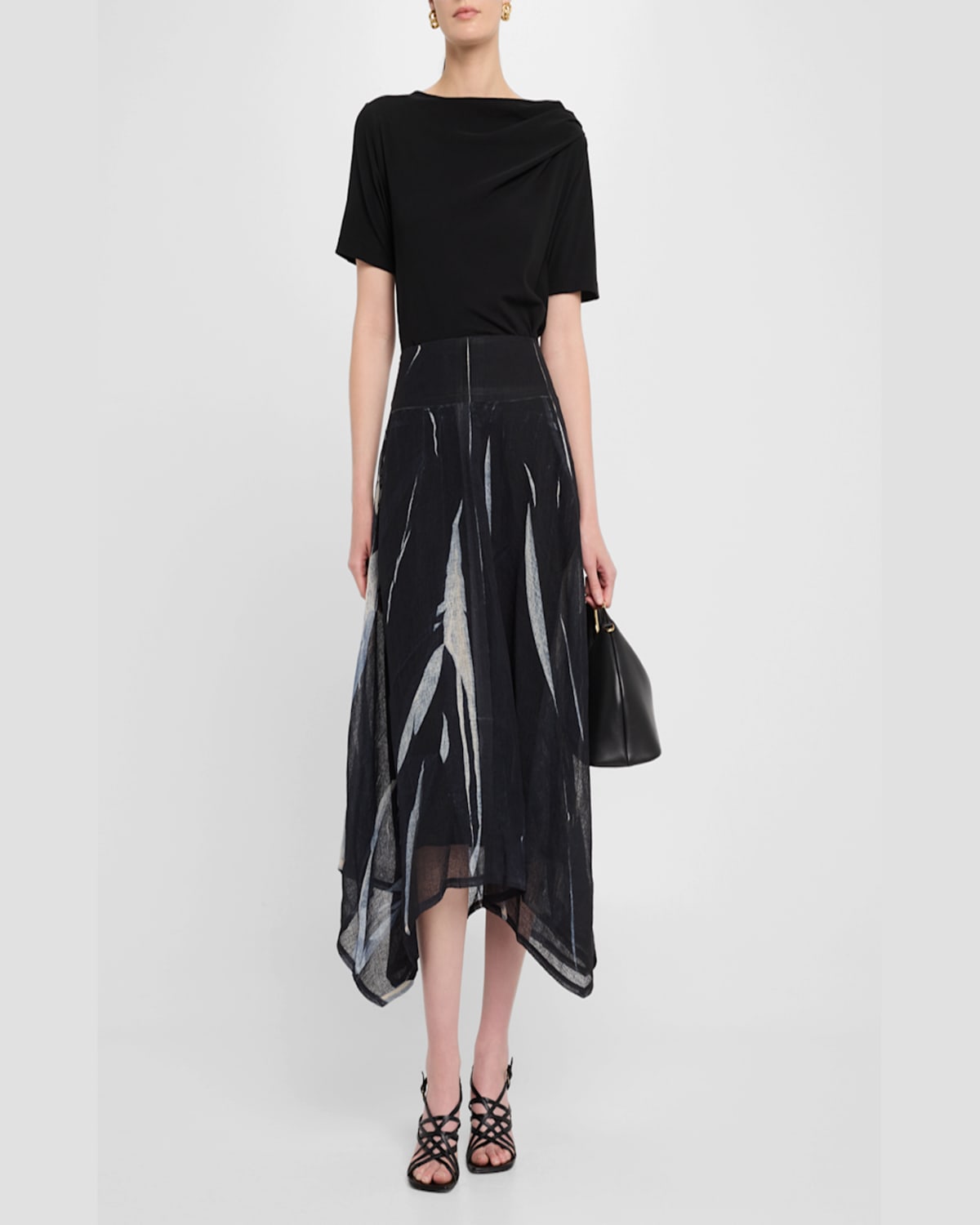 A.l.c Lee Draped Short-sleeve Tee In Black