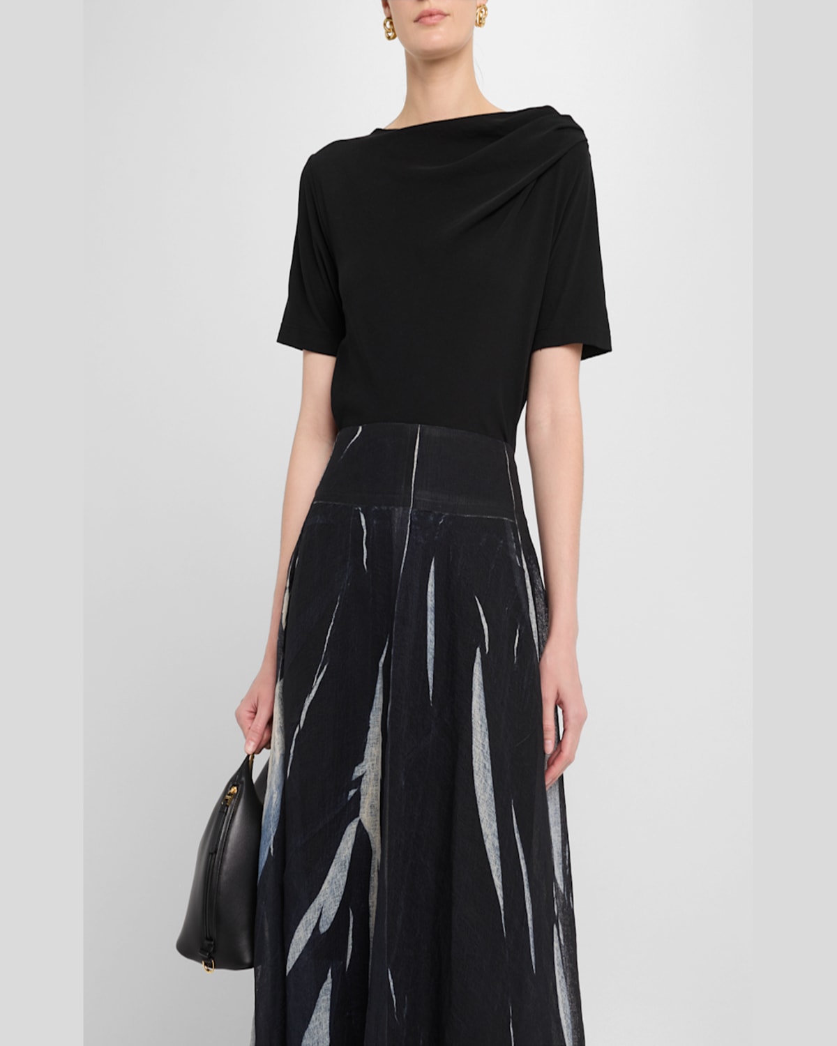 A.l.c Lee Draped Short-sleeve Tee In Black