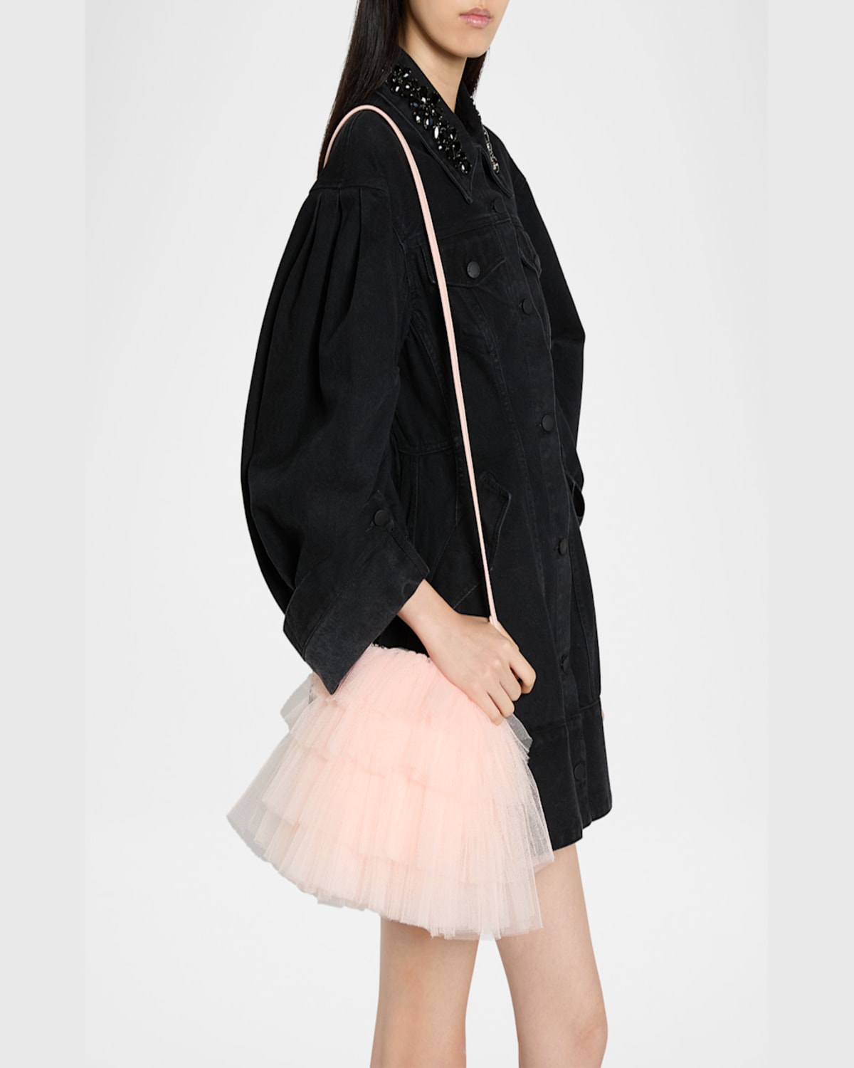 Simone Rocha Mini Frilly Tutu Top-handle Bag In Ballet Nude