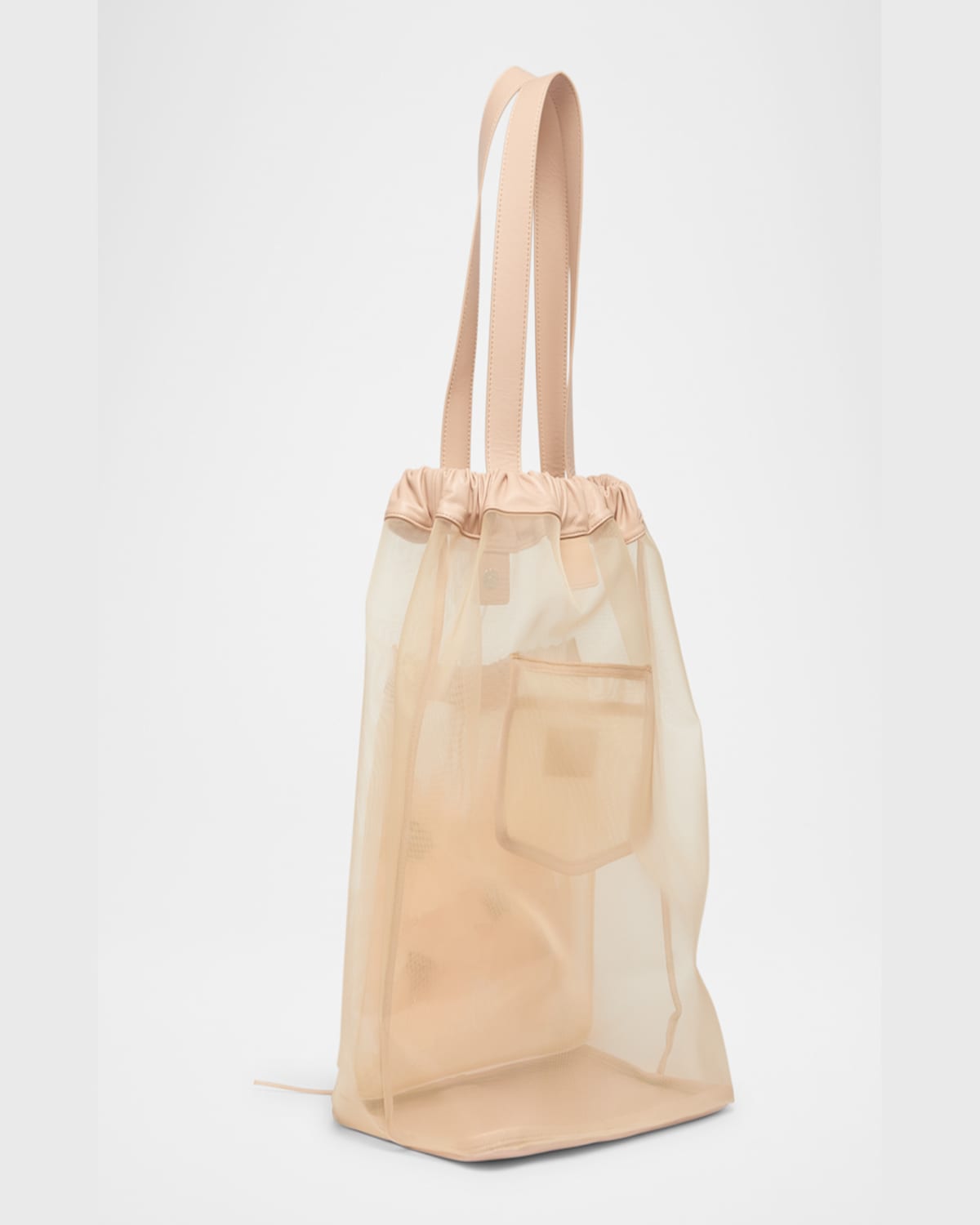 Simone Rocha Sheer Stuffed Carnation Pocket Tote Bag In Nude