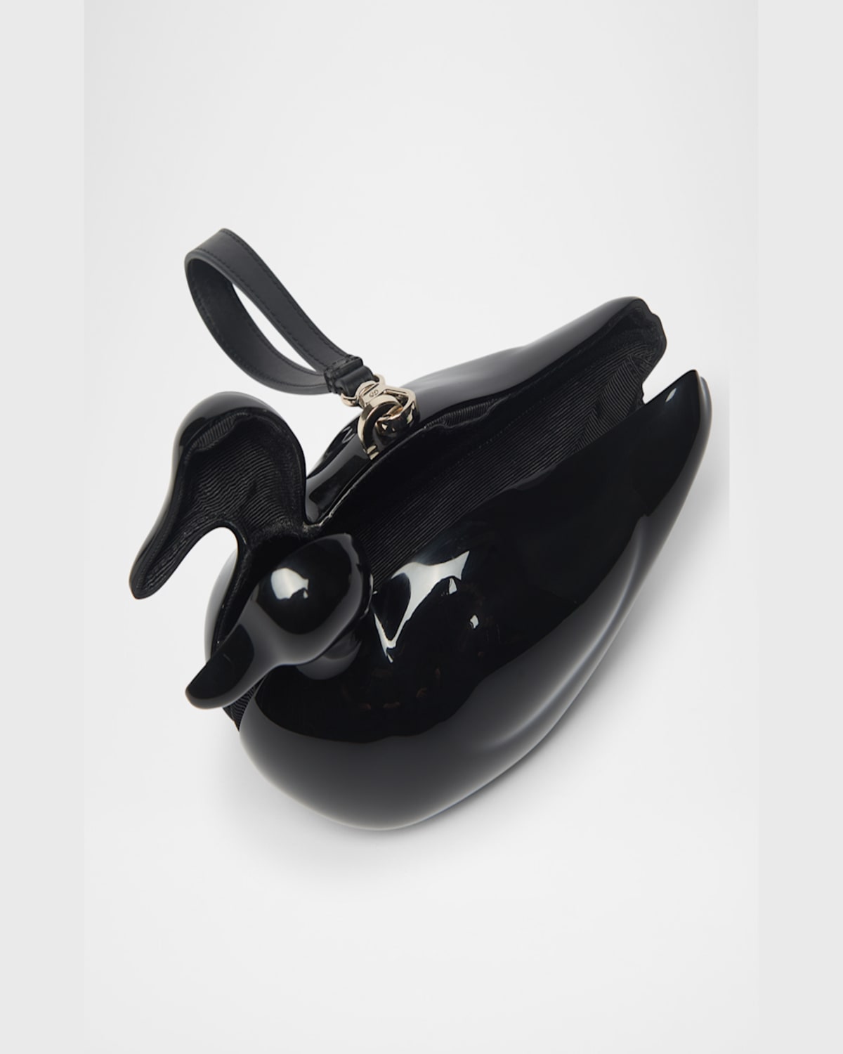 Simone Rocha Duck Patent Leather Wristlet In Black
