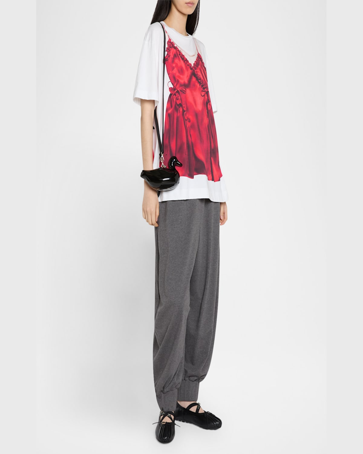 Simone Rocha Duck Patent Leather Wristlet In Black