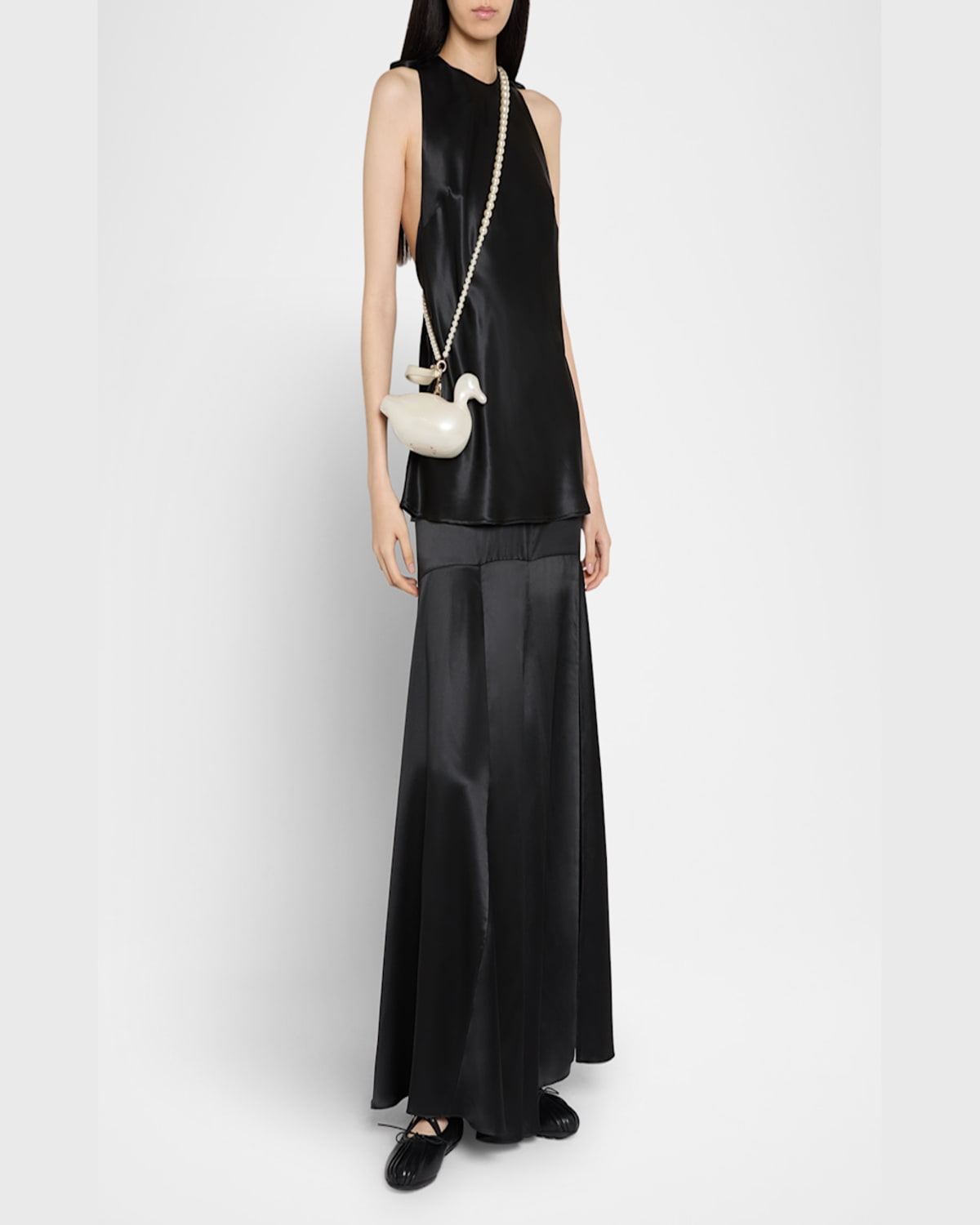 Simone Rocha Duck Pearly Crossbody Bag In Pearl