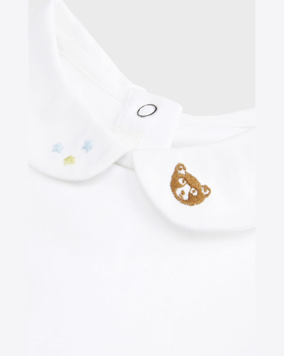 Marie Chantal Kid's Little Bear Embroidered Bodysuit In White