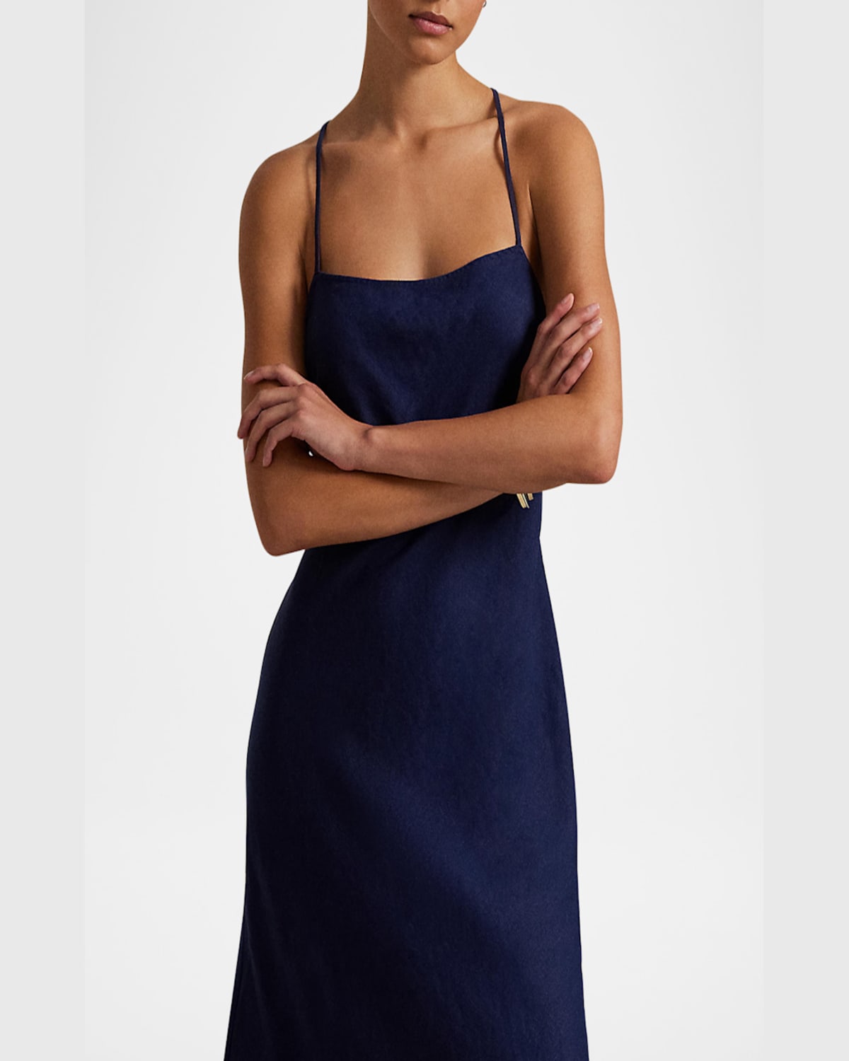POLO RALPH LAUREN LINEN SLEEVELESS A-LINE DRESS 