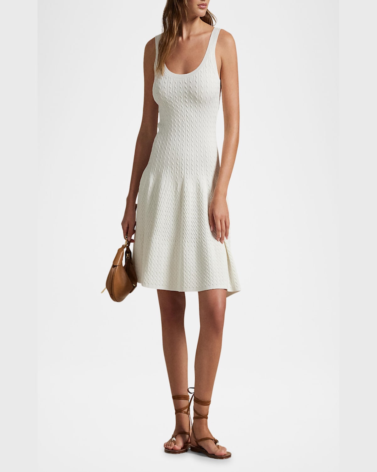 Polo Ralph Lauren Cable-knit Sleeveless Sweater Dress In Cream