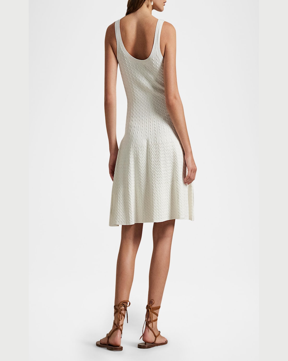 Polo Ralph Lauren Cable-knit Sleeveless Sweater Dress In Cream