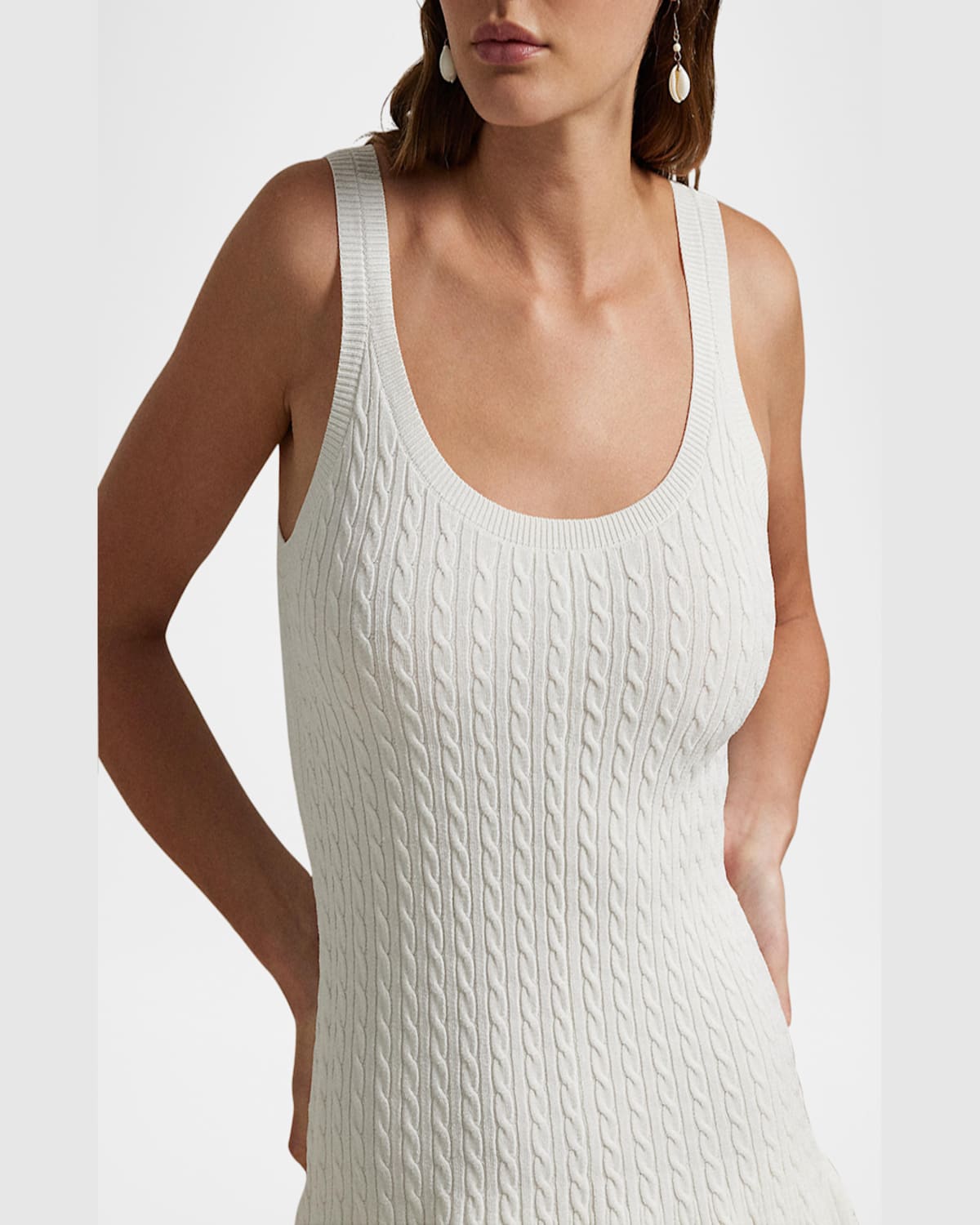 Polo Ralph Lauren Cable-knit Sleeveless Sweater Dress In Cream