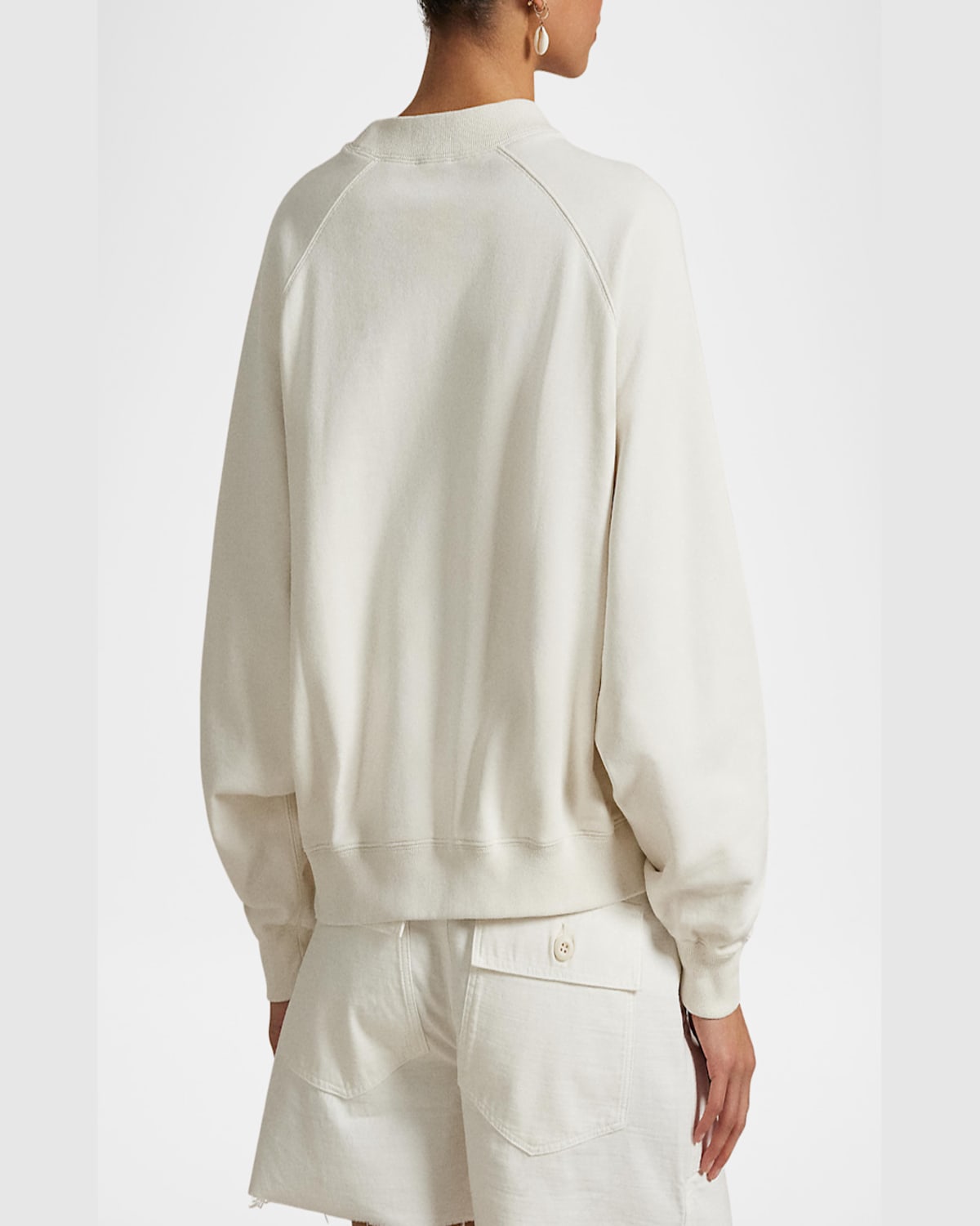 Shop Polo Ralph Lauren Logo Flag French Terry Crewneck In Nevis
