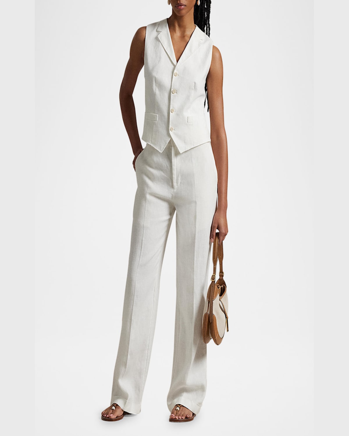 Polo Ralph Lauren Linen Relaxed Straight Pants In Nevis