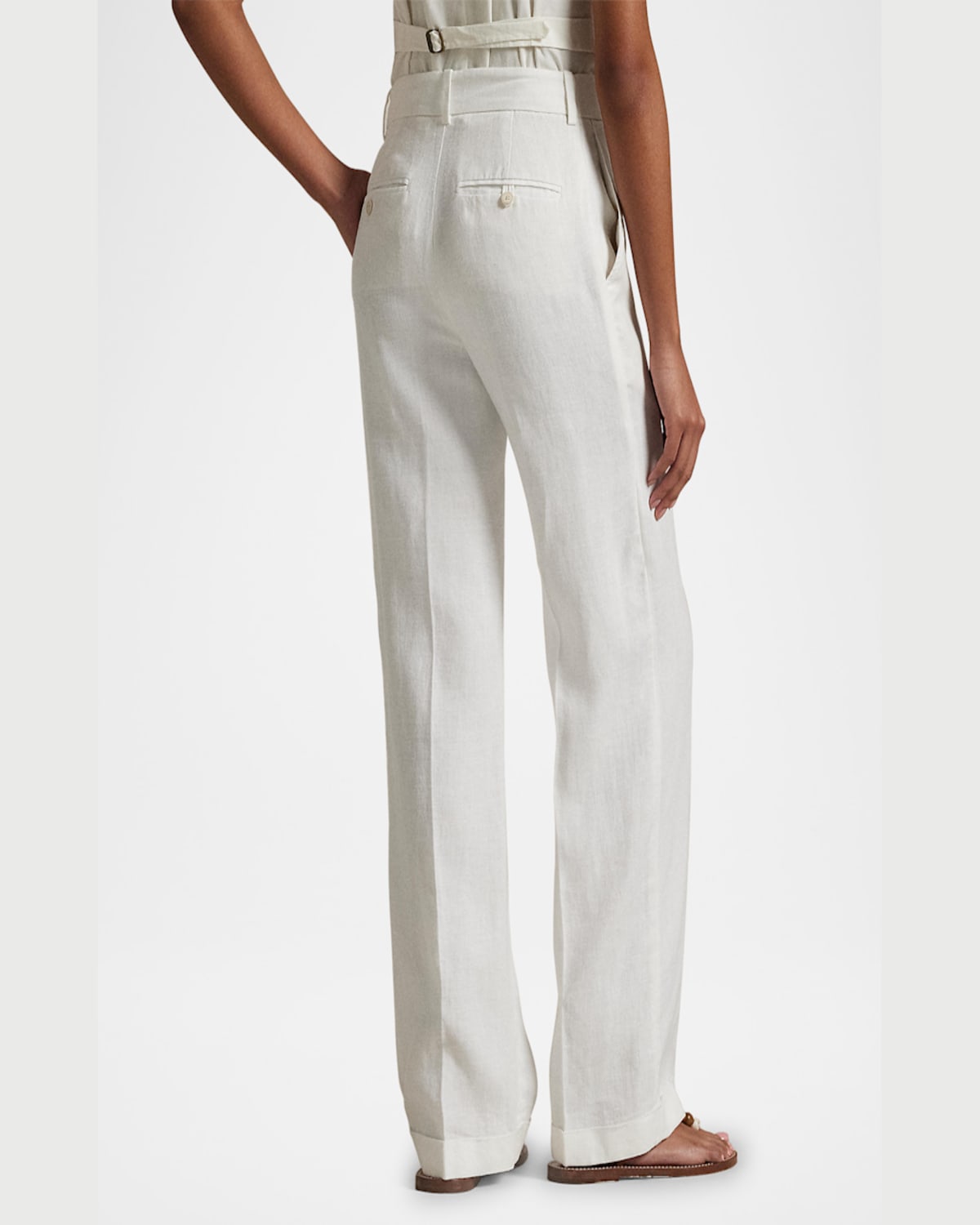 Polo Ralph Lauren Linen Relaxed Straight Pants In Nevis