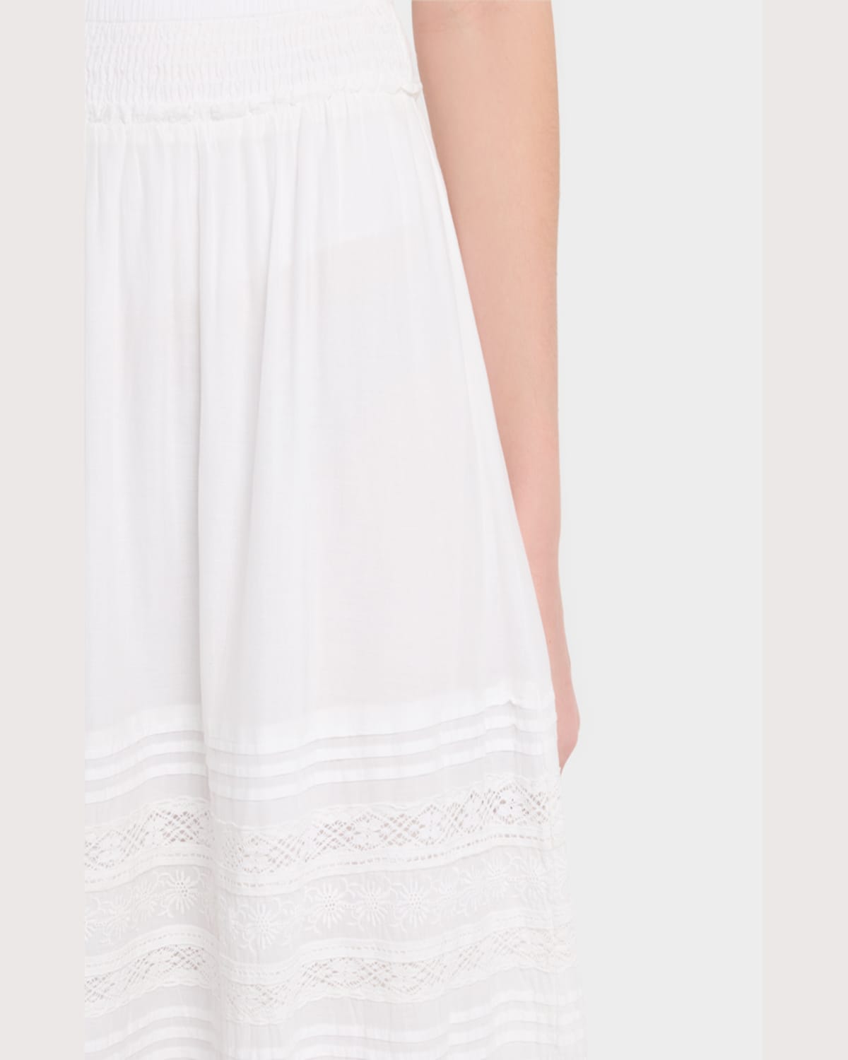 Polo Ralph Lauren Cotton Embroidered Midi Skirt In White