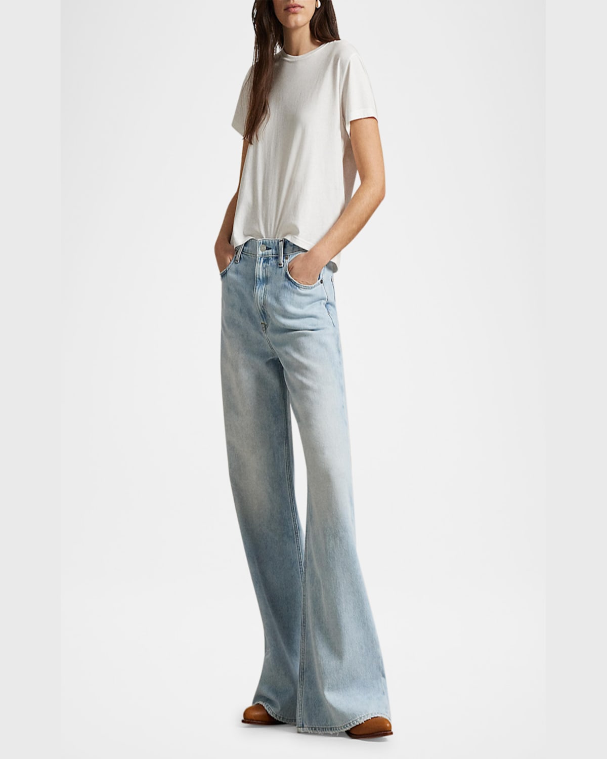 Polo Ralph Lauren High-rise Wide-leg Jeans In Novera Wash