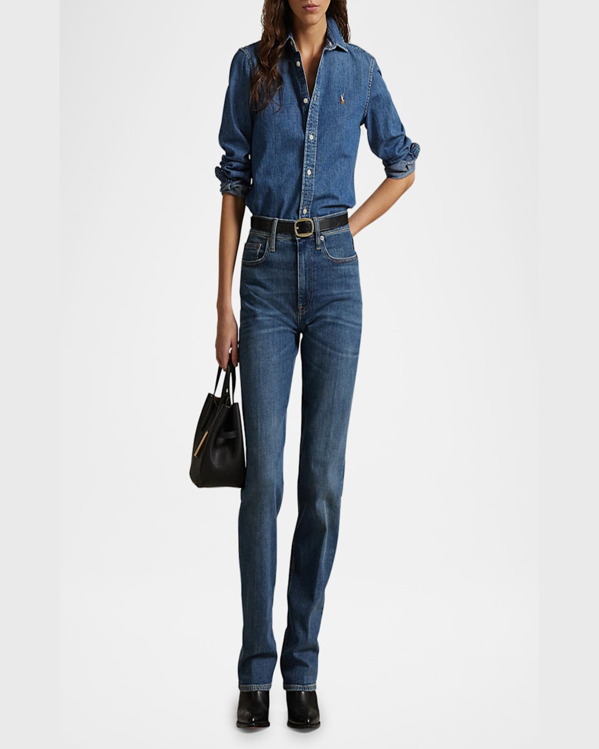 Polo Ralph Lauren High-rise Straight Jean In Telesto Wash