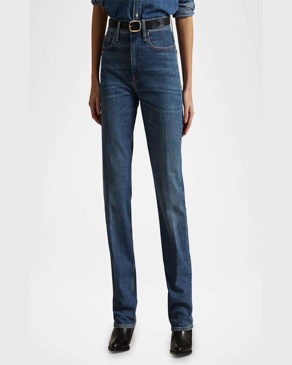 Polo Ralph Lauren High-rise Straight Jean In Telesto Wash