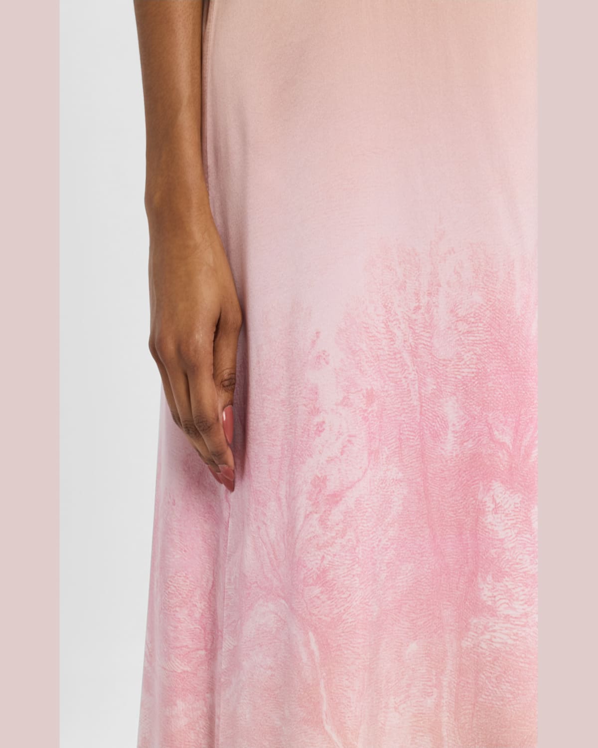 Shop Pierre-louis Mascia Sleeveless Ombre Landscape-print Maxi Dress In Pink  Cream Ombre Effect