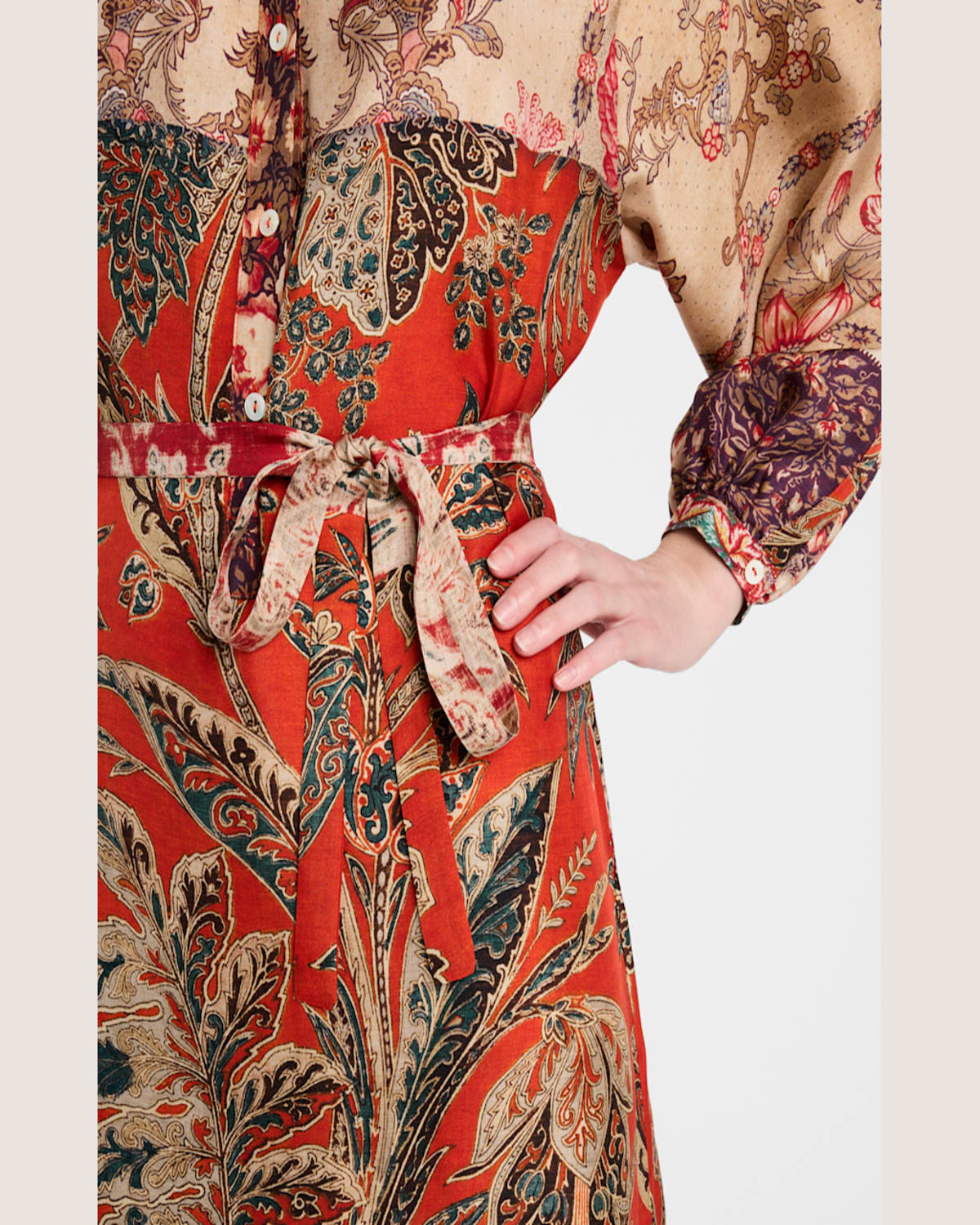 Pierre-louis Mascia Floral-print Silk Midi Dress In Orange Multi
