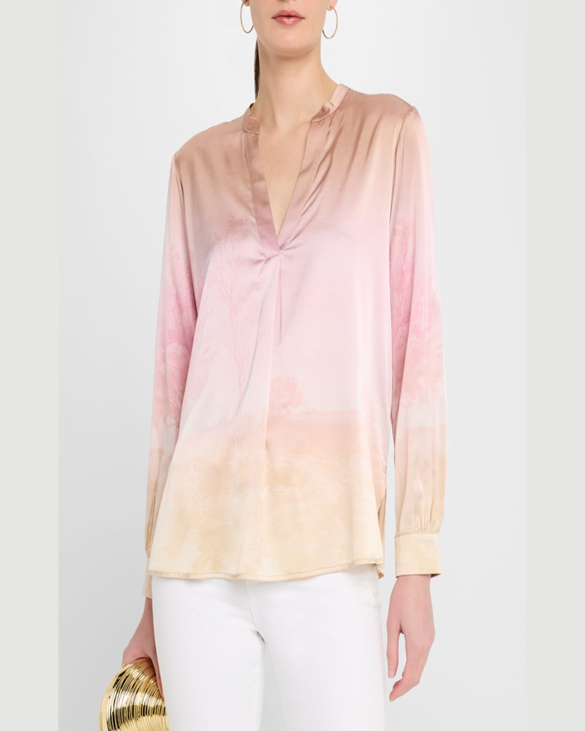 PIERRE-LOUIS MASCIA OMBRE LANDSCAPE-PRINT TOP 