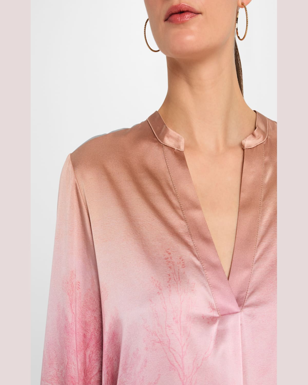 Shop Pierre-louis Mascia Ombre Landscape-print Top In Pink  Cream Ombre Effect