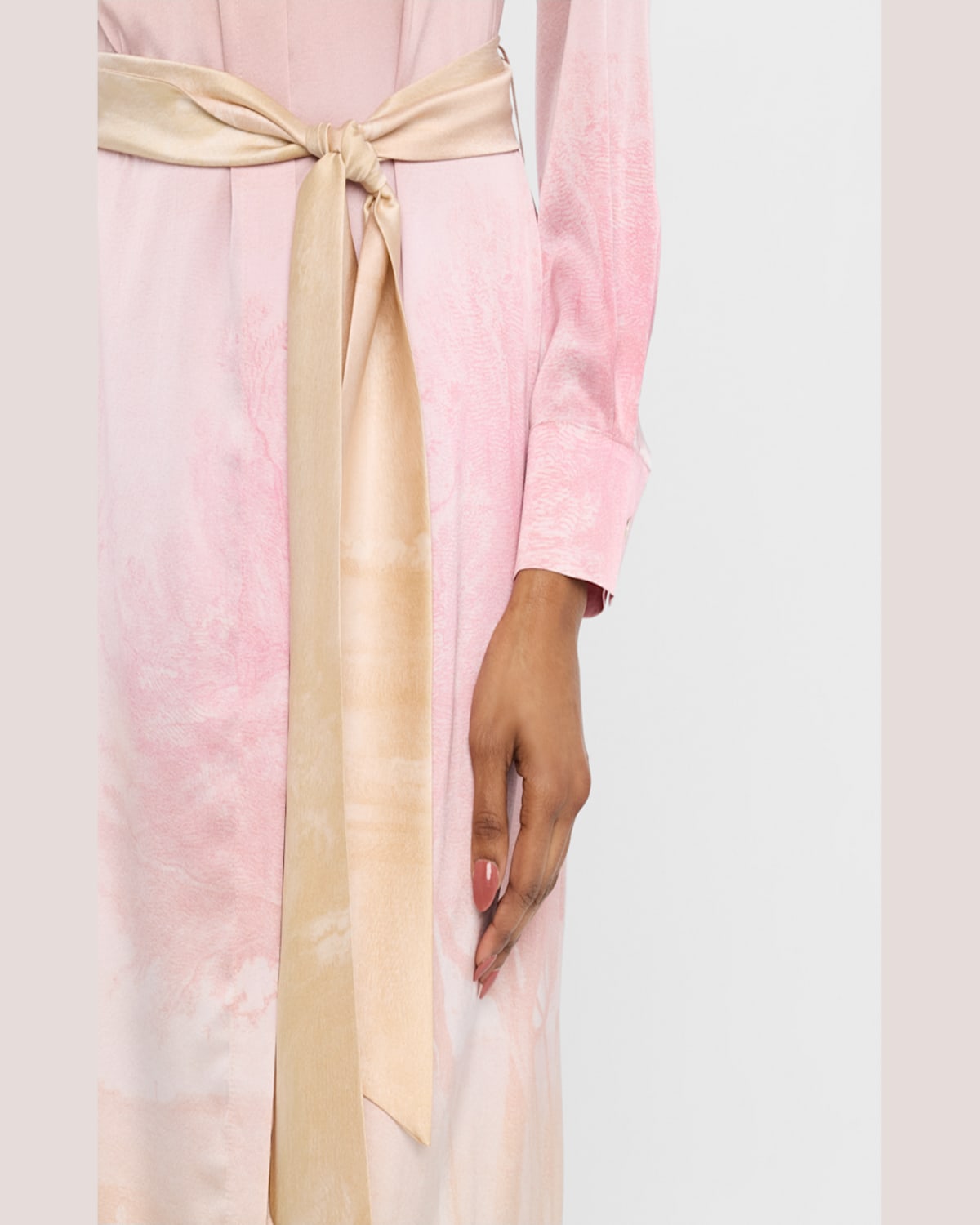 Shop Pierre-louis Mascia Ombre Landscape-print Midi Shirtdress In Pink  Cream Ombre Effect