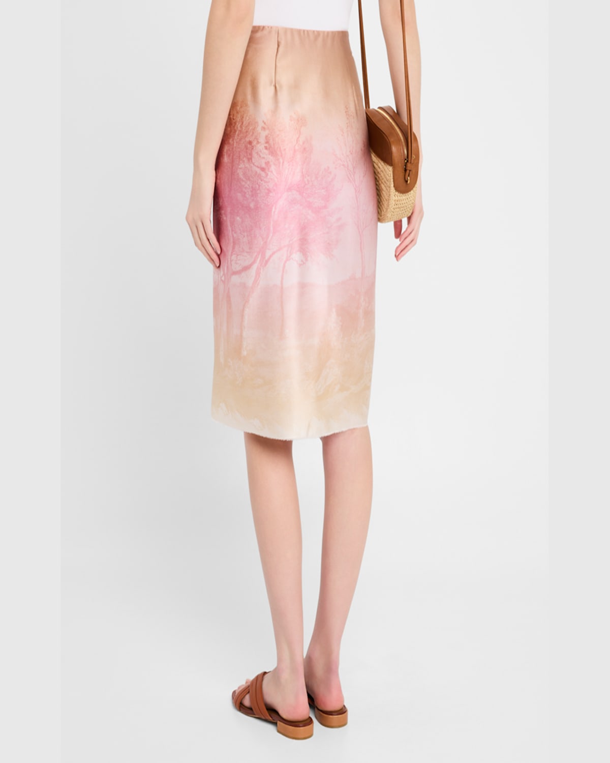Pierre-louis Mascia Adastrgum Draped Skirt In Pink  Cream Ombre Effect