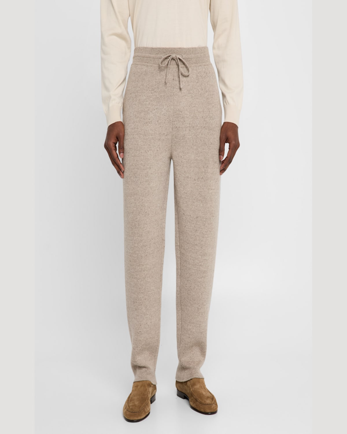 Loro Piana Men's Feriolo Cashmere Blend Drawstring Trousers In Delicate Bark
