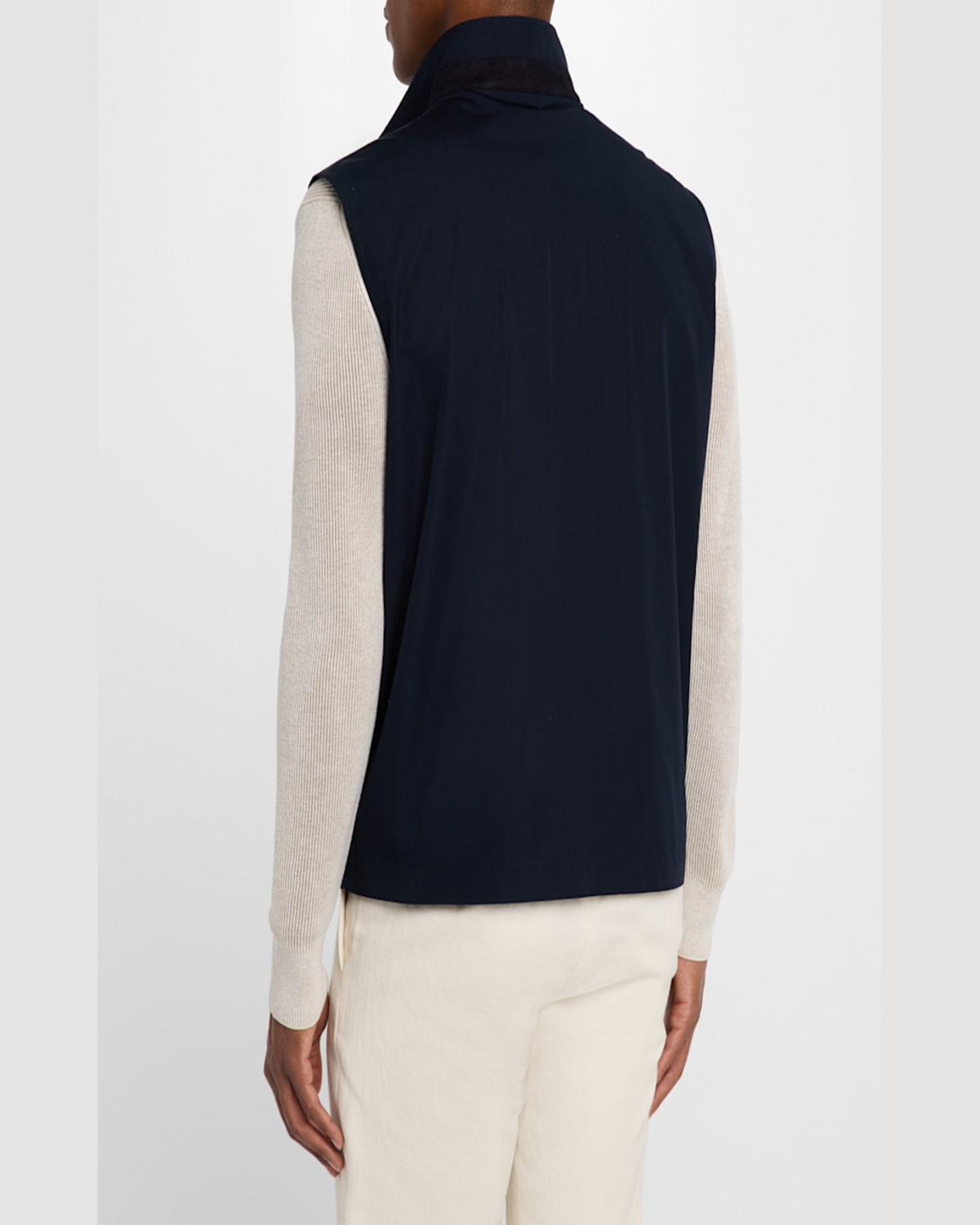 Loro Piana Reversible Storm System Shell And Super Wish Virgin Wool Gilet In Blue/navy