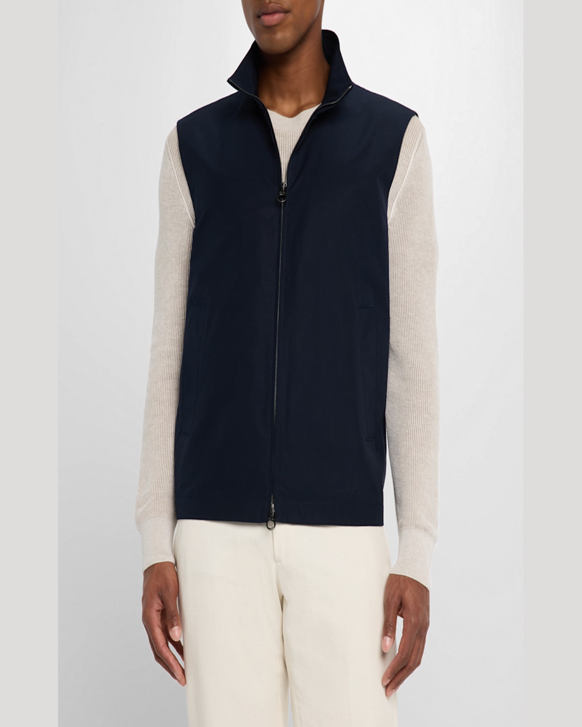 Loro Piana Reversible Storm System Shell And Super Wish Virgin Wool Gilet In Blue/navy