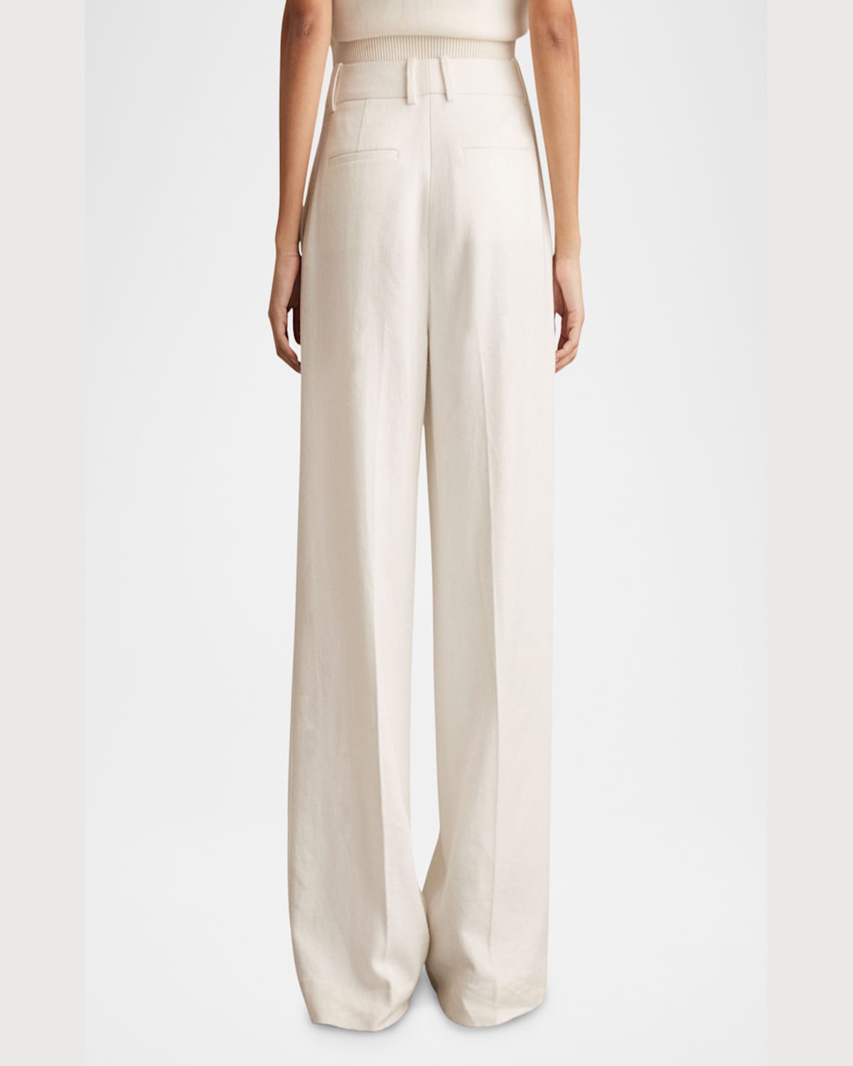 Reiss Womens Devon Wide-leg Woven Trousers White In White