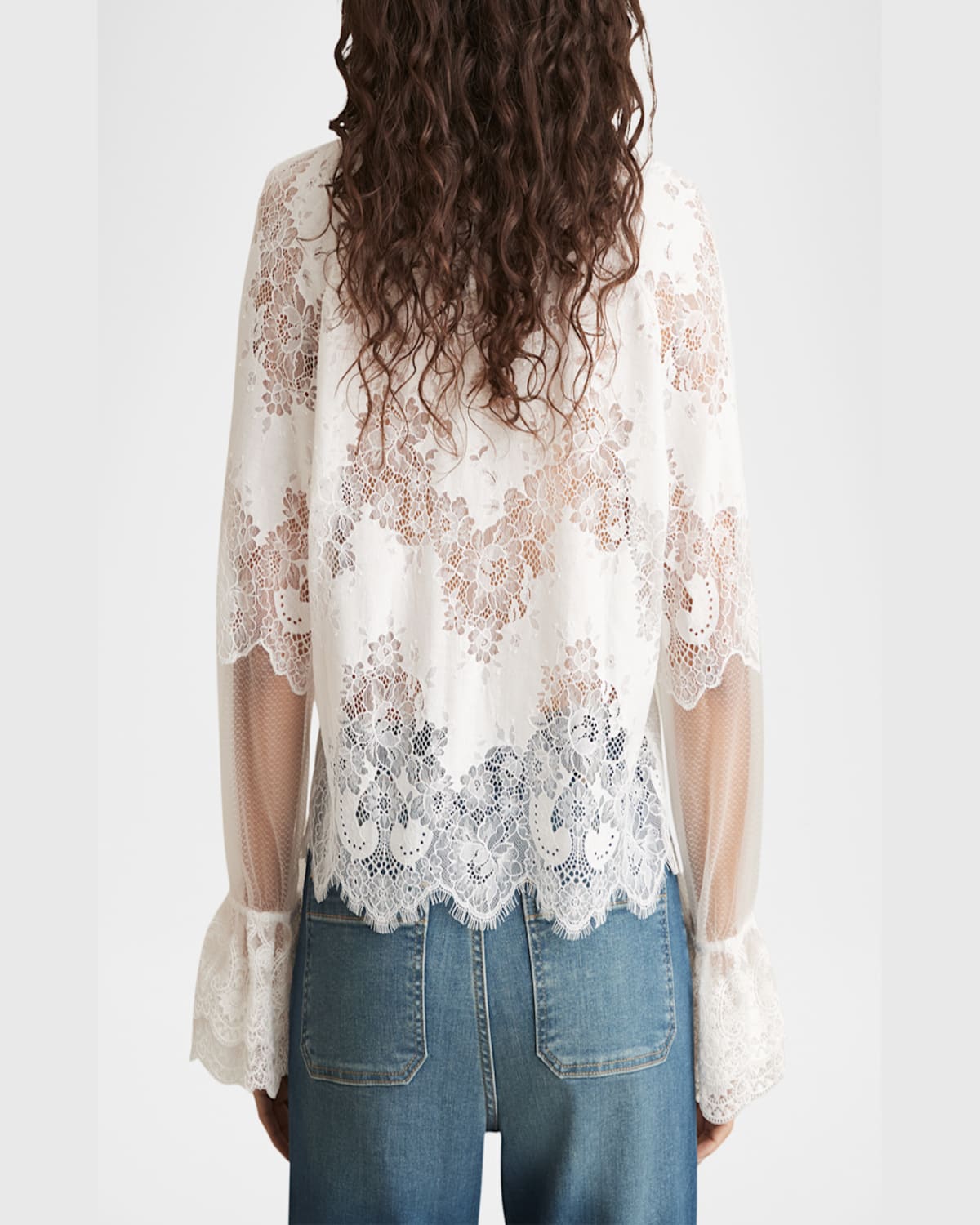 Reiss Emilia Guipure Lace Top In Ivory