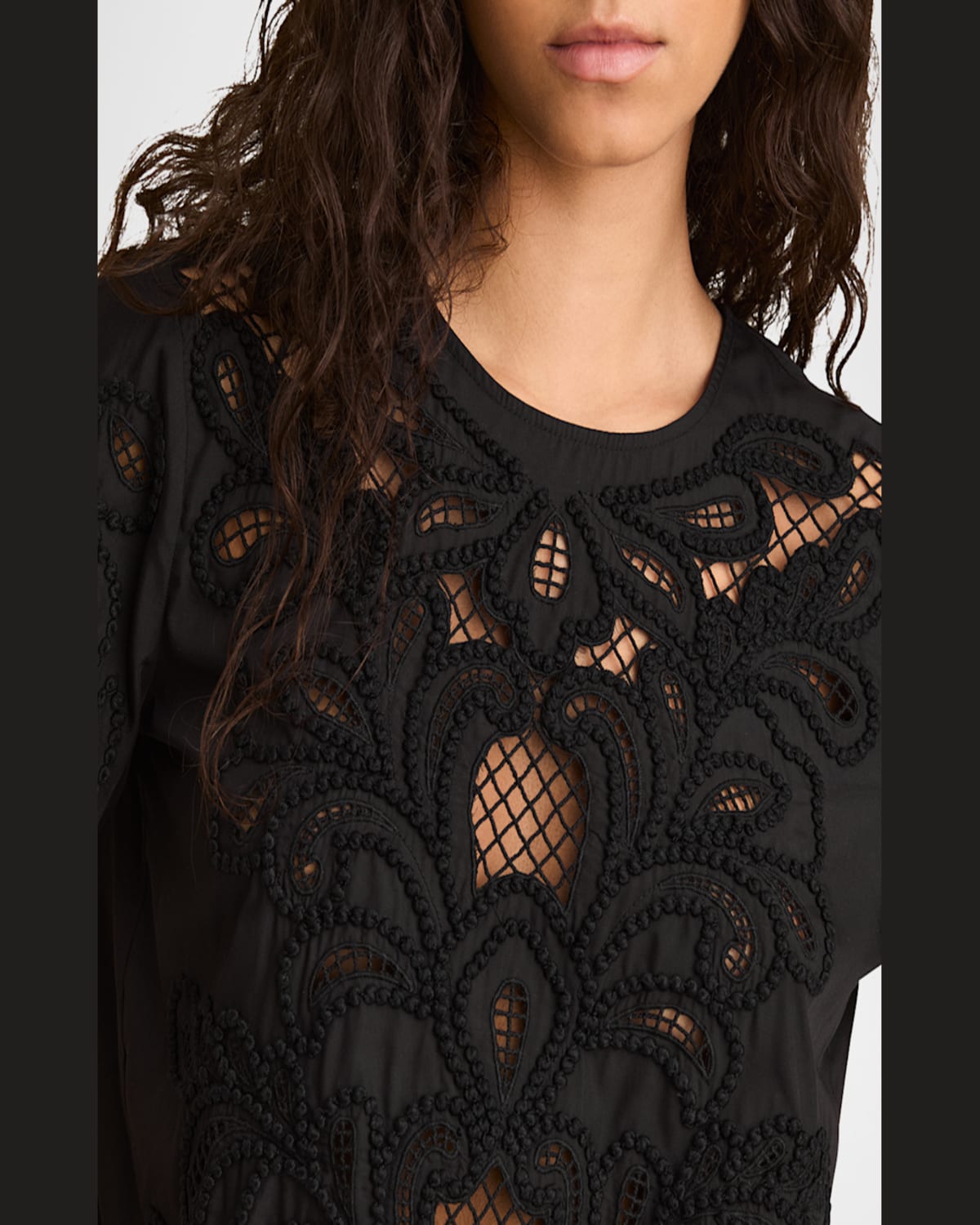 Reiss Iyla Embroidered Open-back Top In White