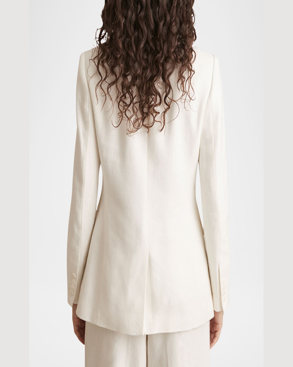 Reiss Womens Devon Double-breasted Woven Blazer White In White