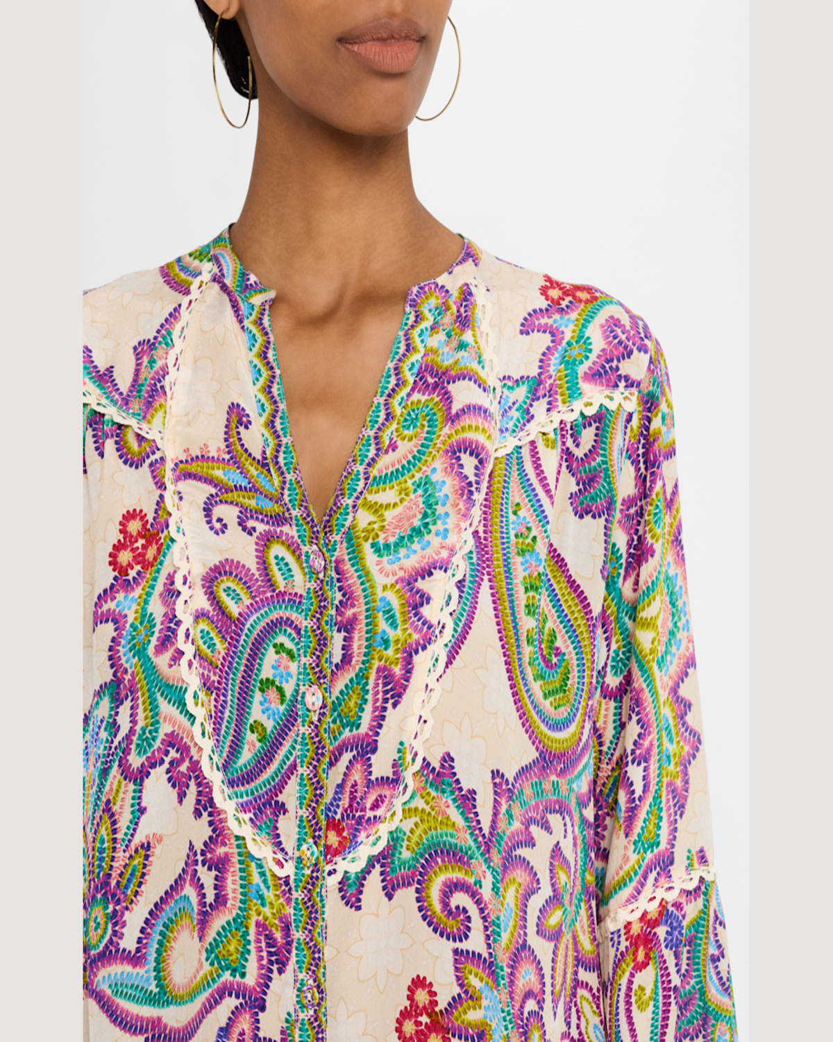 Johnny Was Noellie Paisley-print Silk Shirt