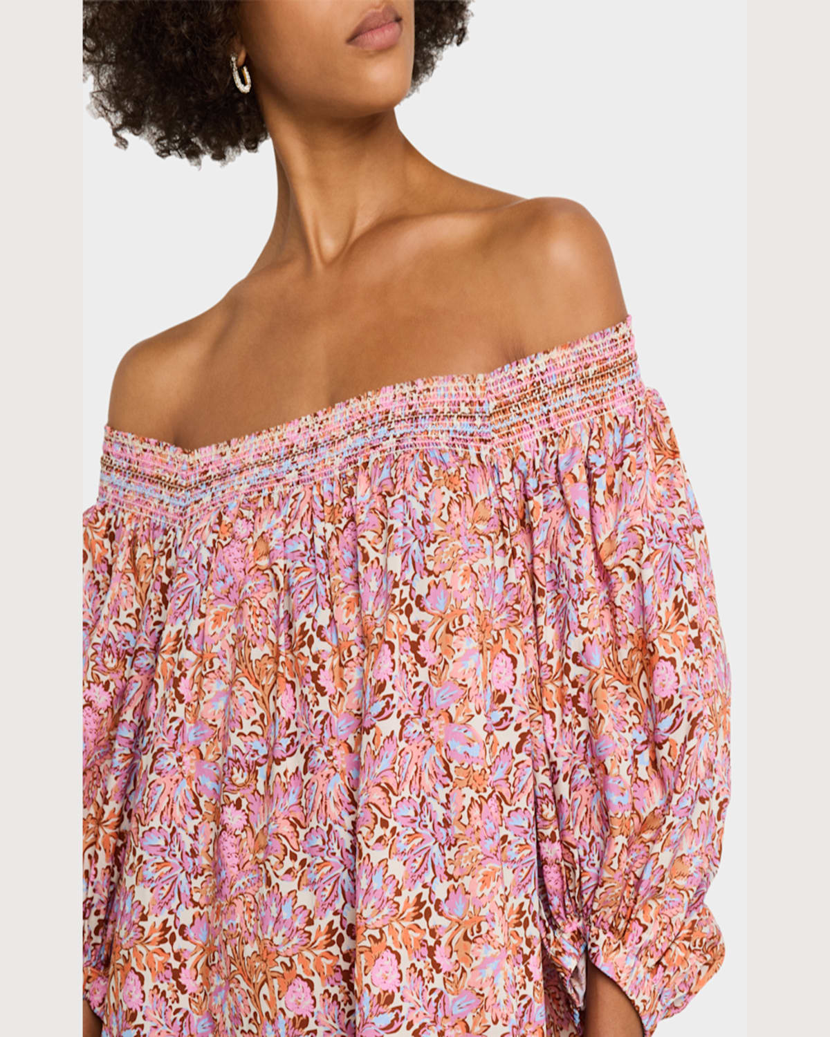 Vanessa Bruno Caldera Off-shoulder Shift Dress In Multicofidji