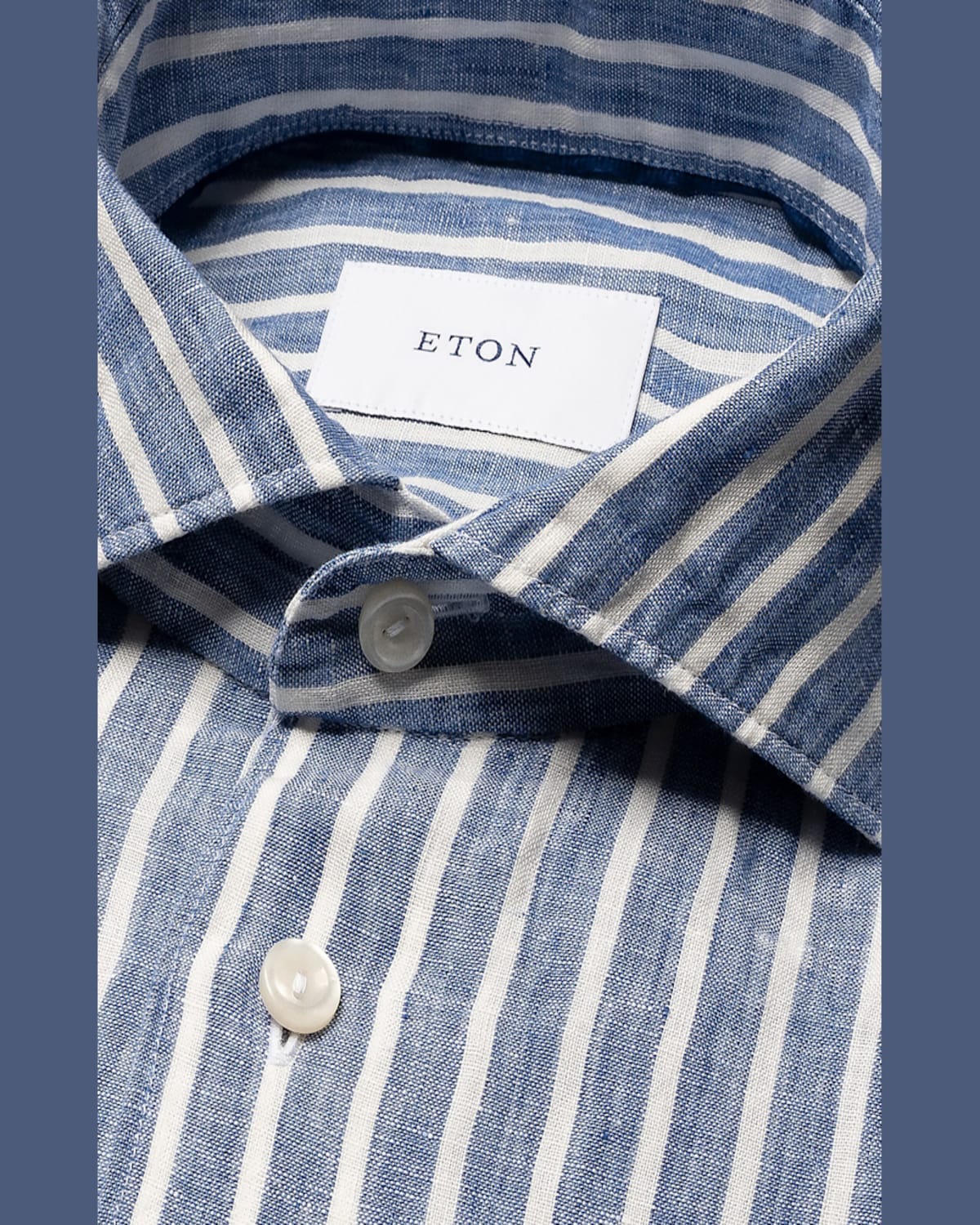 Eton Men's Signature Linen Stripe Contemporary Fit Casual Button-down Shirt