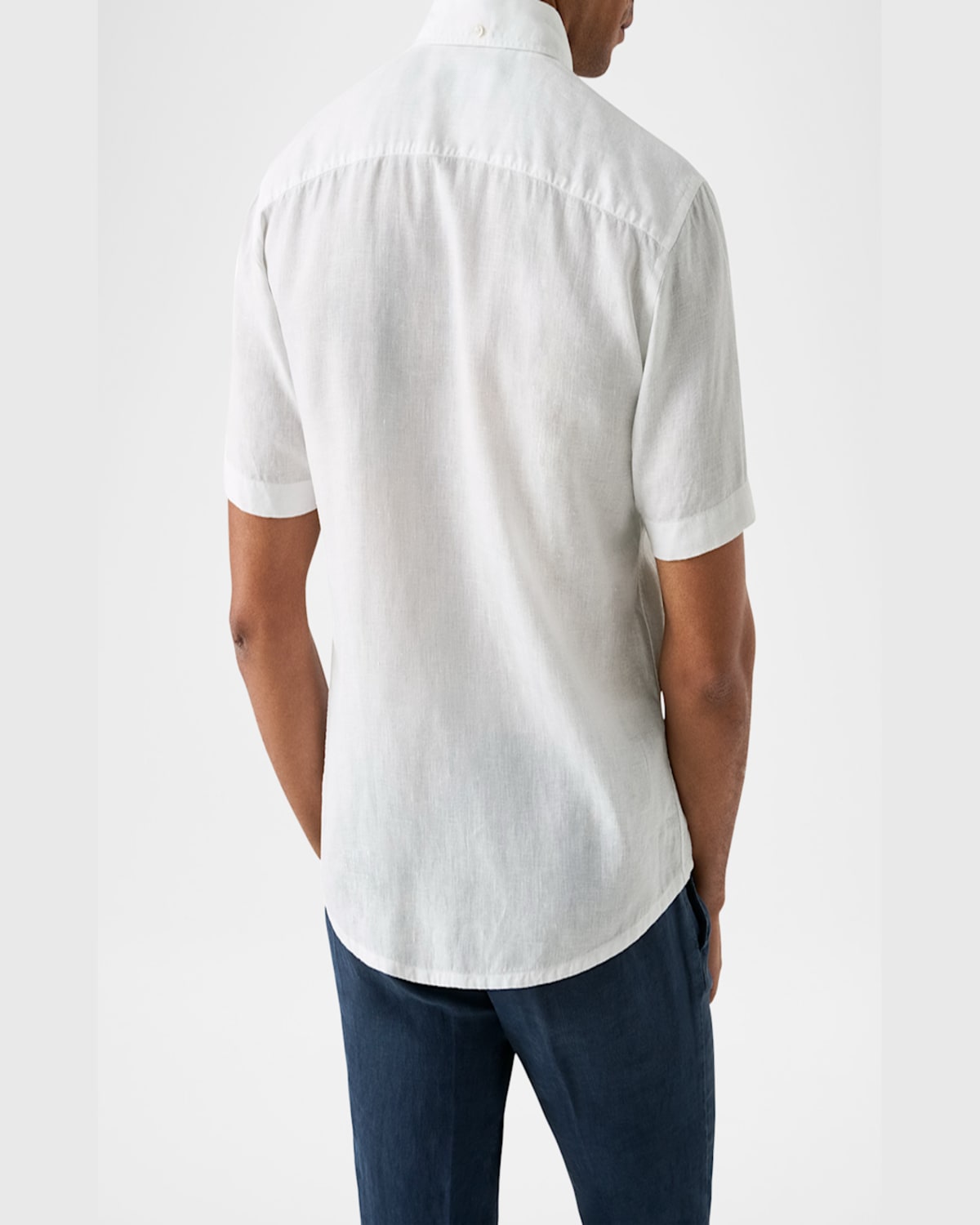 Eton Men's Signature Linen Contemporary Fit Short-sleeve Shirt In White